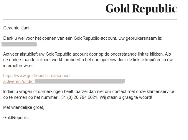 Gold Republic Registratie stap 3